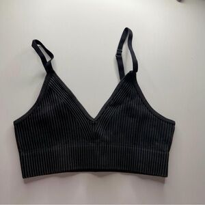Aerie Black Ribbed Bralette